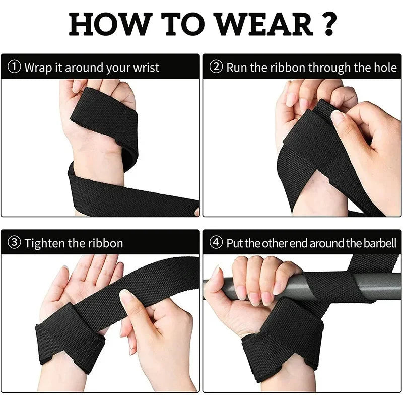 Gym Lifting Straps — Anti-Slip Wrist Wraps for Weightlifting & Powerlifting (1 Pair)