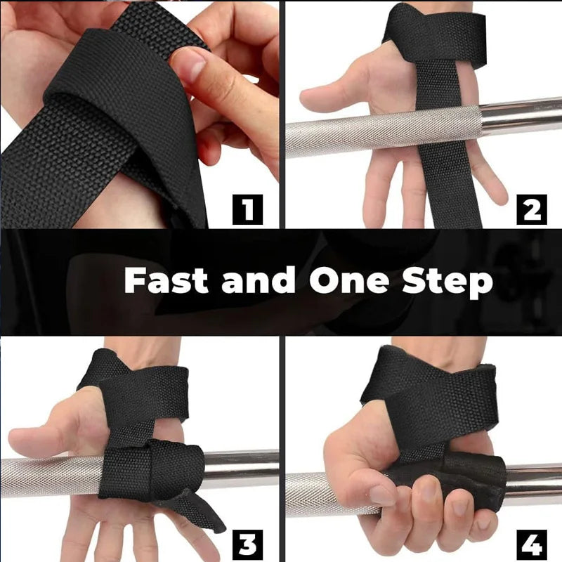 Gym Lifting Straps — Anti-Slip Wrist Wraps for Weightlifting & Powerlifting (1 Pair)