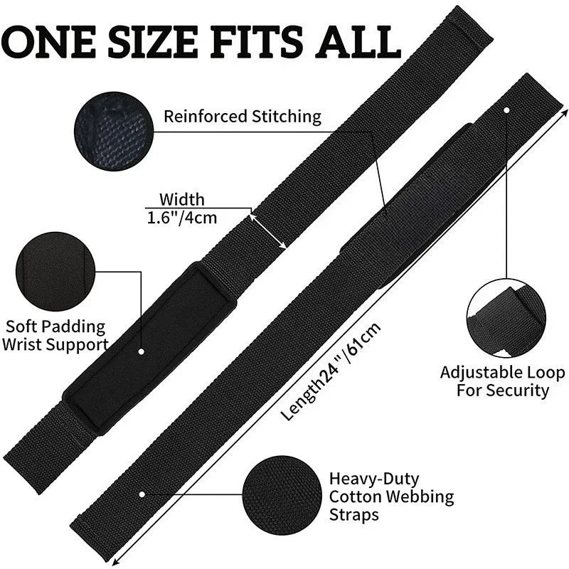 Gym Lifting Straps — Anti-Slip Wrist Wraps for Weightlifting & Powerlifting (1 Pair)